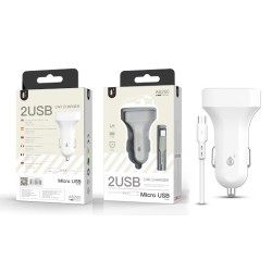 ONE PLUS A6260 CAR LIGHTER CHARGER WITH MICRO USB CABLE, 2USB, 2.4A WHITE ( 2002171 ) ONE PLUS A6260 CAR LIGHTER CHARGER WITH MICRO USB CABLE, 2USB, 2.4A WHITE ( 2002171 )